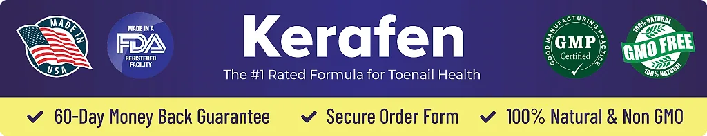 Kerafen quality seals: made in the USA, FDA-registered facility, GMP certified, GMO free and 60-day money-back guarantee